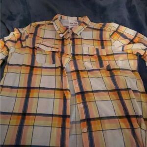 New York Laundry Yellow and Blue Plaid Shirt